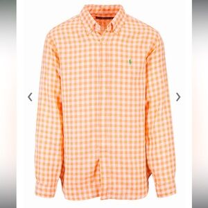 Men's POLO RALPH LAUREN Classic Fit Double Faced
Orange Gingham button up Size L